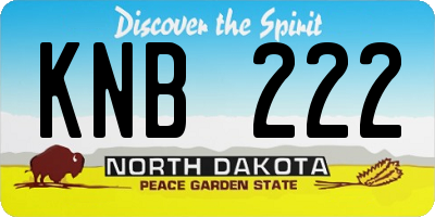 ND license plate KNB222