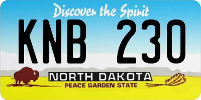 ND license plate KNB230
