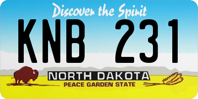 ND license plate KNB231