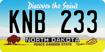 ND license plate KNB233