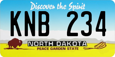 ND license plate KNB234