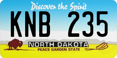 ND license plate KNB235