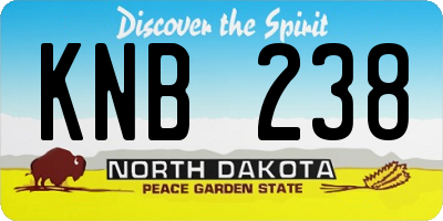 ND license plate KNB238