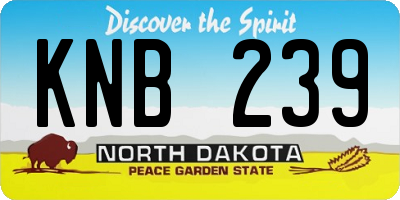 ND license plate KNB239
