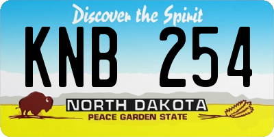 ND license plate KNB254