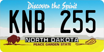 ND license plate KNB255