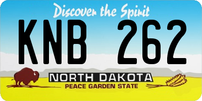 ND license plate KNB262