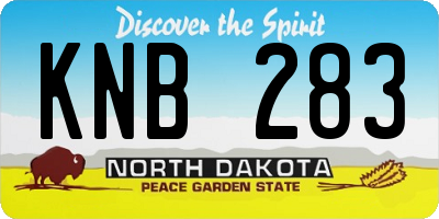 ND license plate KNB283