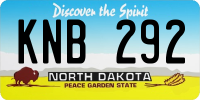 ND license plate KNB292