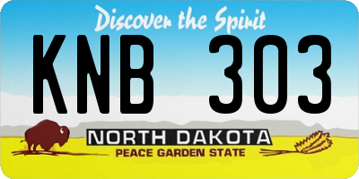 ND license plate KNB303