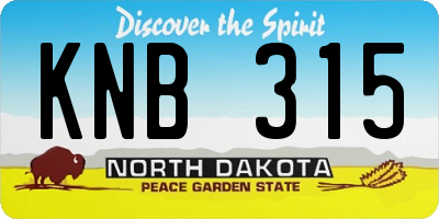 ND license plate KNB315