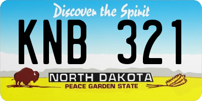 ND license plate KNB321