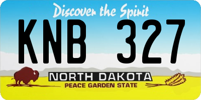 ND license plate KNB327