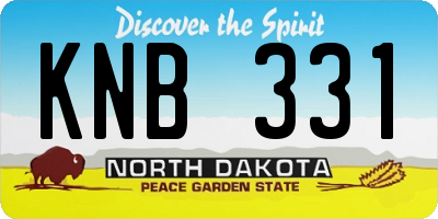 ND license plate KNB331