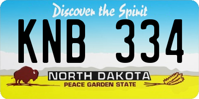 ND license plate KNB334