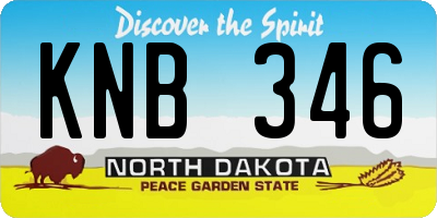 ND license plate KNB346