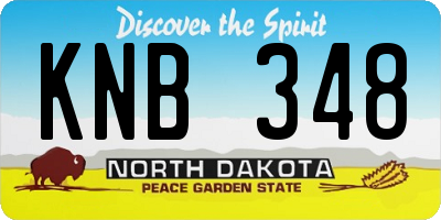 ND license plate KNB348