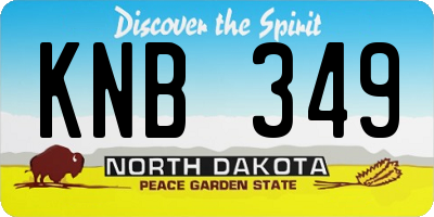ND license plate KNB349