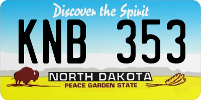 ND license plate KNB353