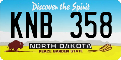 ND license plate KNB358