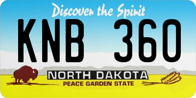ND license plate KNB360