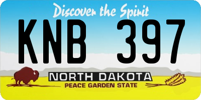 ND license plate KNB397