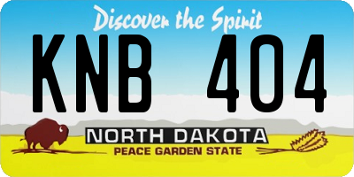 ND license plate KNB404