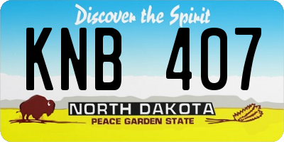 ND license plate KNB407
