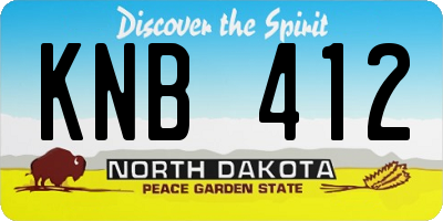 ND license plate KNB412