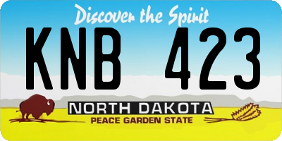 ND license plate KNB423