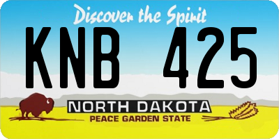 ND license plate KNB425
