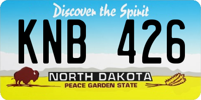 ND license plate KNB426