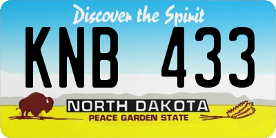 ND license plate KNB433