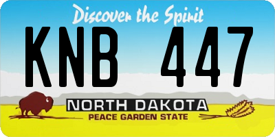 ND license plate KNB447
