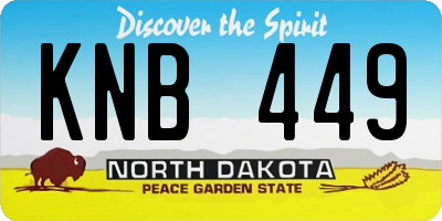 ND license plate KNB449