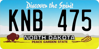 ND license plate KNB475