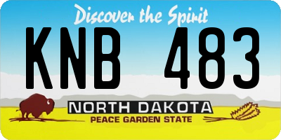 ND license plate KNB483