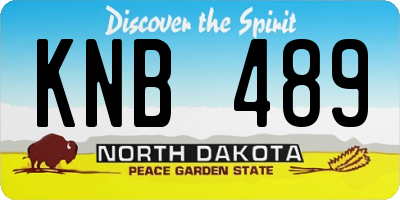 ND license plate KNB489