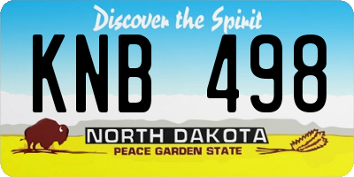 ND license plate KNB498