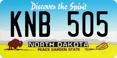 ND license plate KNB505