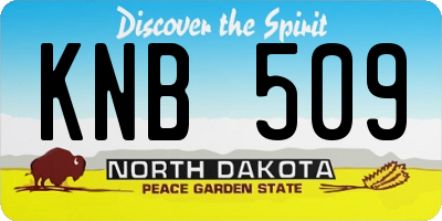 ND license plate KNB509