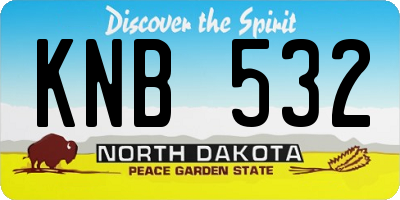 ND license plate KNB532