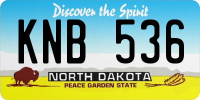 ND license plate KNB536