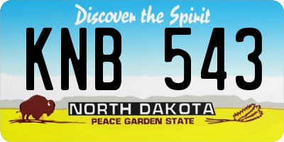 ND license plate KNB543