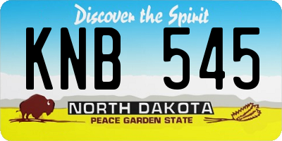 ND license plate KNB545