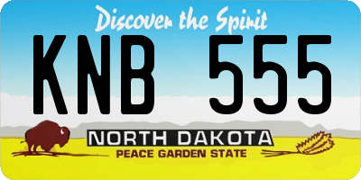 ND license plate KNB555