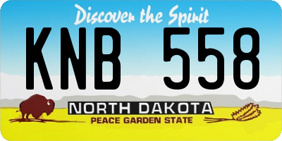 ND license plate KNB558