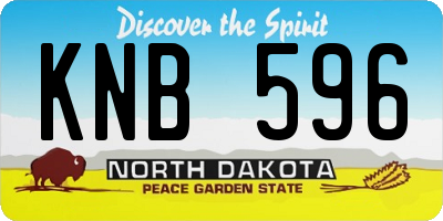ND license plate KNB596