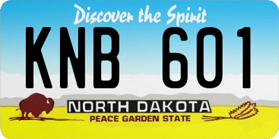 ND license plate KNB601