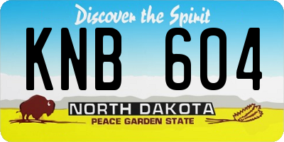 ND license plate KNB604